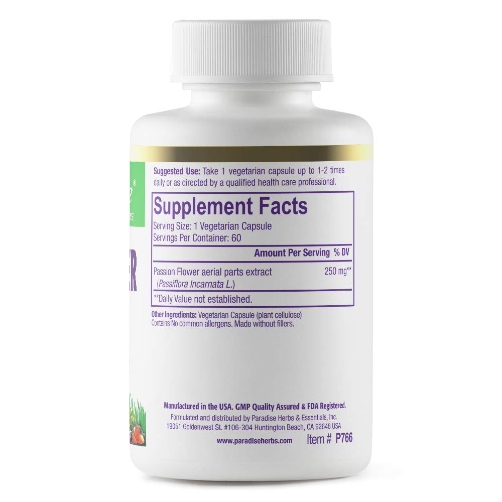 Paradise Herbs Passion Flower, Supplement for Relaxatio