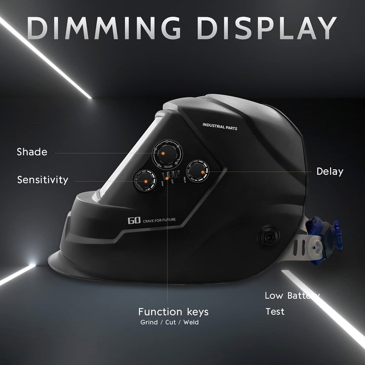 Large Viewing Screen 3.94X3.66 True Color Solar Powered Auto Darkening Welding Helmet, 4 Sensor &amp; Wide Shade Range 4~5/9-9/13 Welding Mask for TIG MIG ARC Weld Grinding