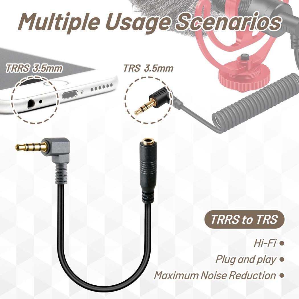 Sound harbor TRS to TRRS Adapter 3.5mm Microphone Conve