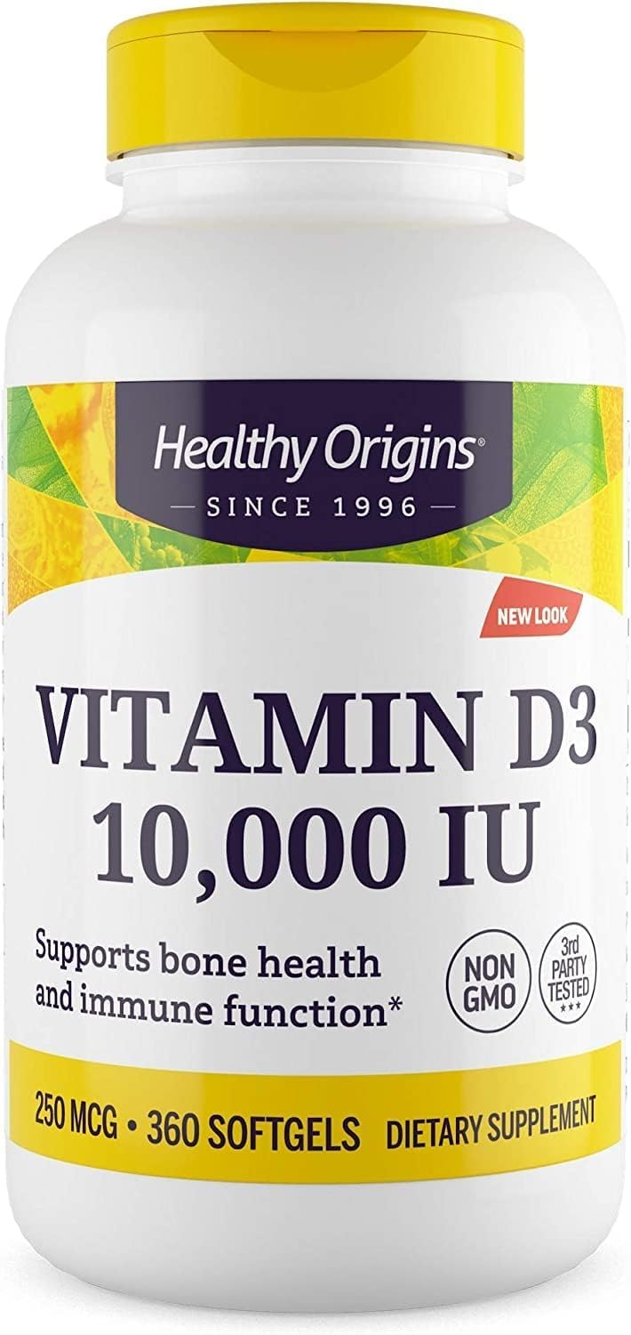 Vitamin D3 (Lanolin) 10,000 IU Softgel - Bone Health and Immune Support Supplement - Easily Absorbable Vitamin D Supplements - Gluten-Free Vitamin D3 Supplement - 360 Softgels