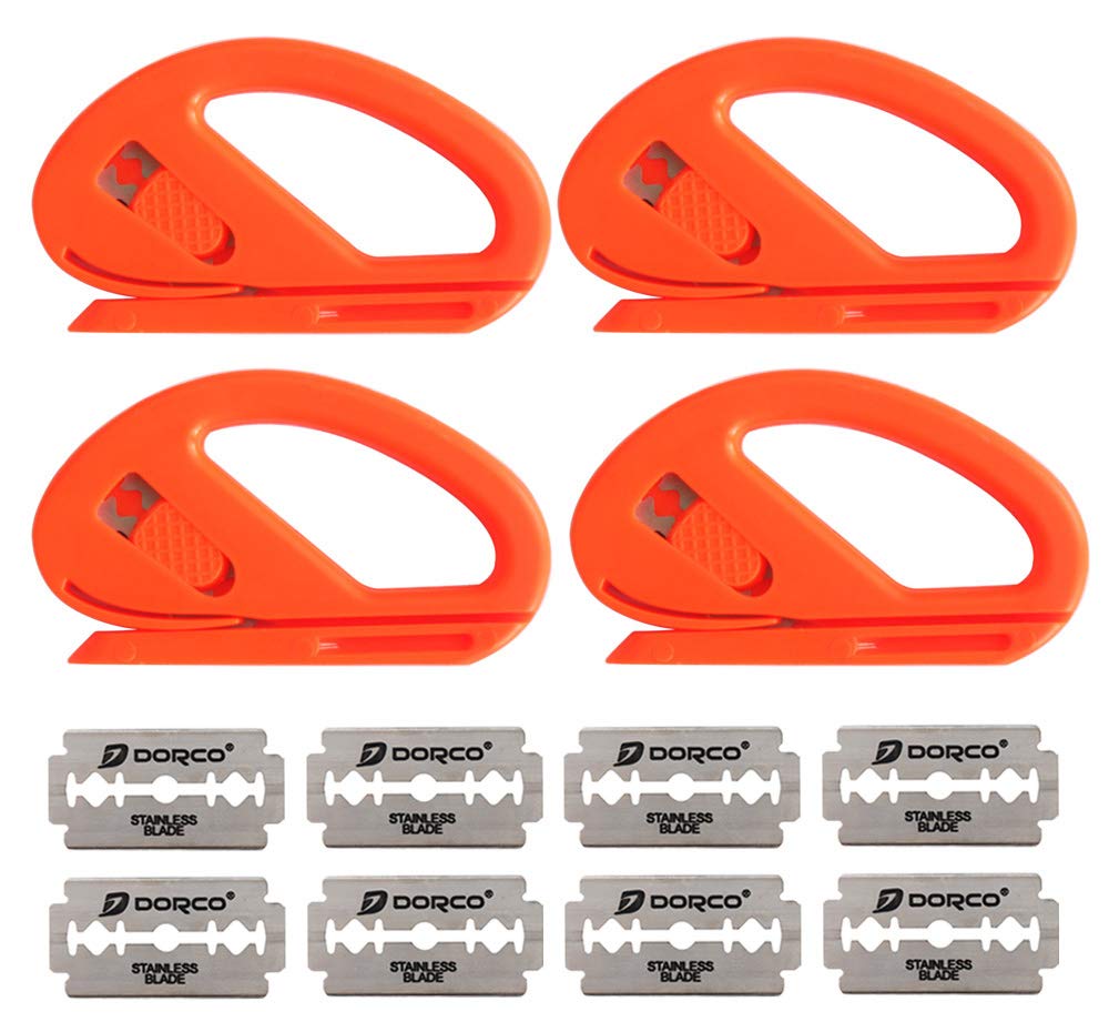 Snitty Safety Cutter Car Vinyl Wrap Cutting Tool Carbon Fiber Cutting Application Knife,4×Snitty with 8× Blade