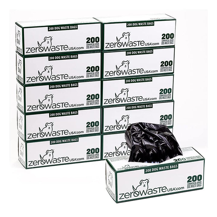 Old Listing - New Prime Listing Available - Zero Waste USA 2,000 Premium Dog Waste Station Refill Roll Bags - Guaranteed to fit any commercial roll bag dispenser (10 rolls of 200 bags)