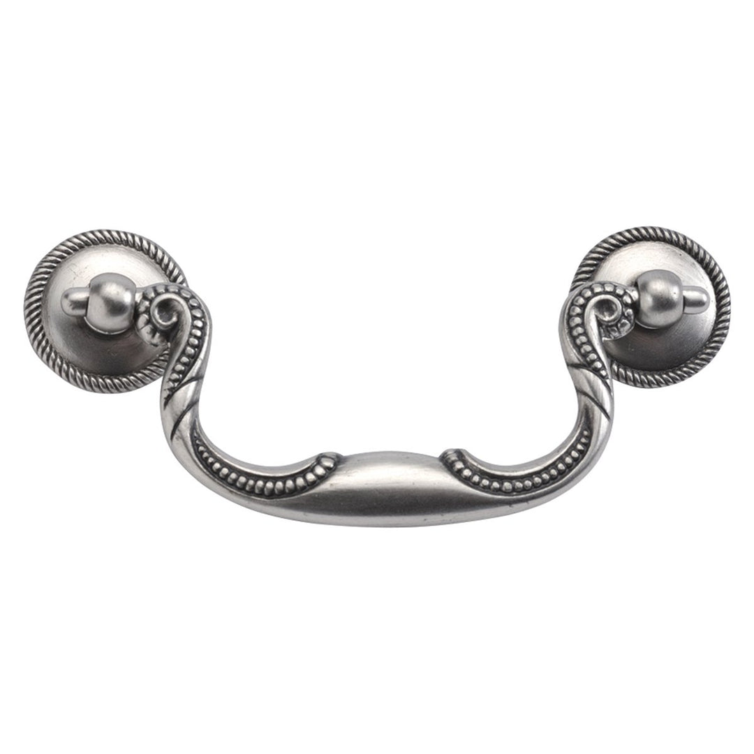 1 Pack Solid Core Kitchen Cabinet Pulls, Luxury Cabinet Handles, Hardware for Doors &amp; Dresser Drawers, 3-1/2 Inch Hole Center, Silver Stone, Manor House Collection