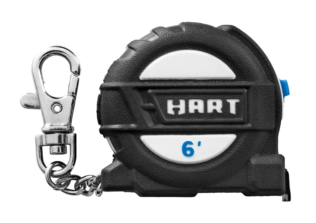 HART 3-Pack 6 Foot Compact Measuring Tape Keychain,Wide-Blade