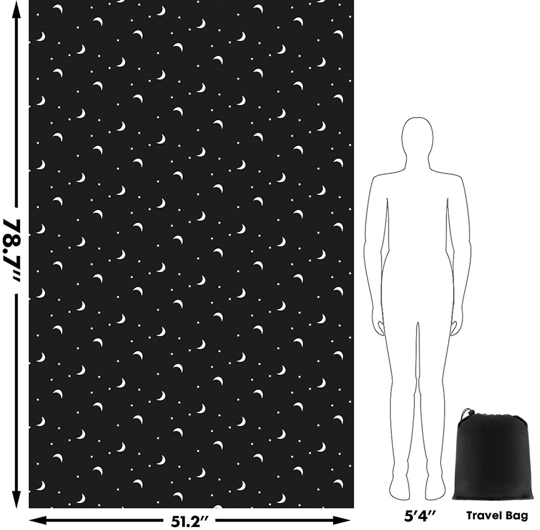Portable Blackout Curtains, 100% Polyester Temporary Blackout Shades with Suction Cups for Nursery Room Windows, Baby/Kids Travel Use - 50 x 78, Moon & Stars Pattern