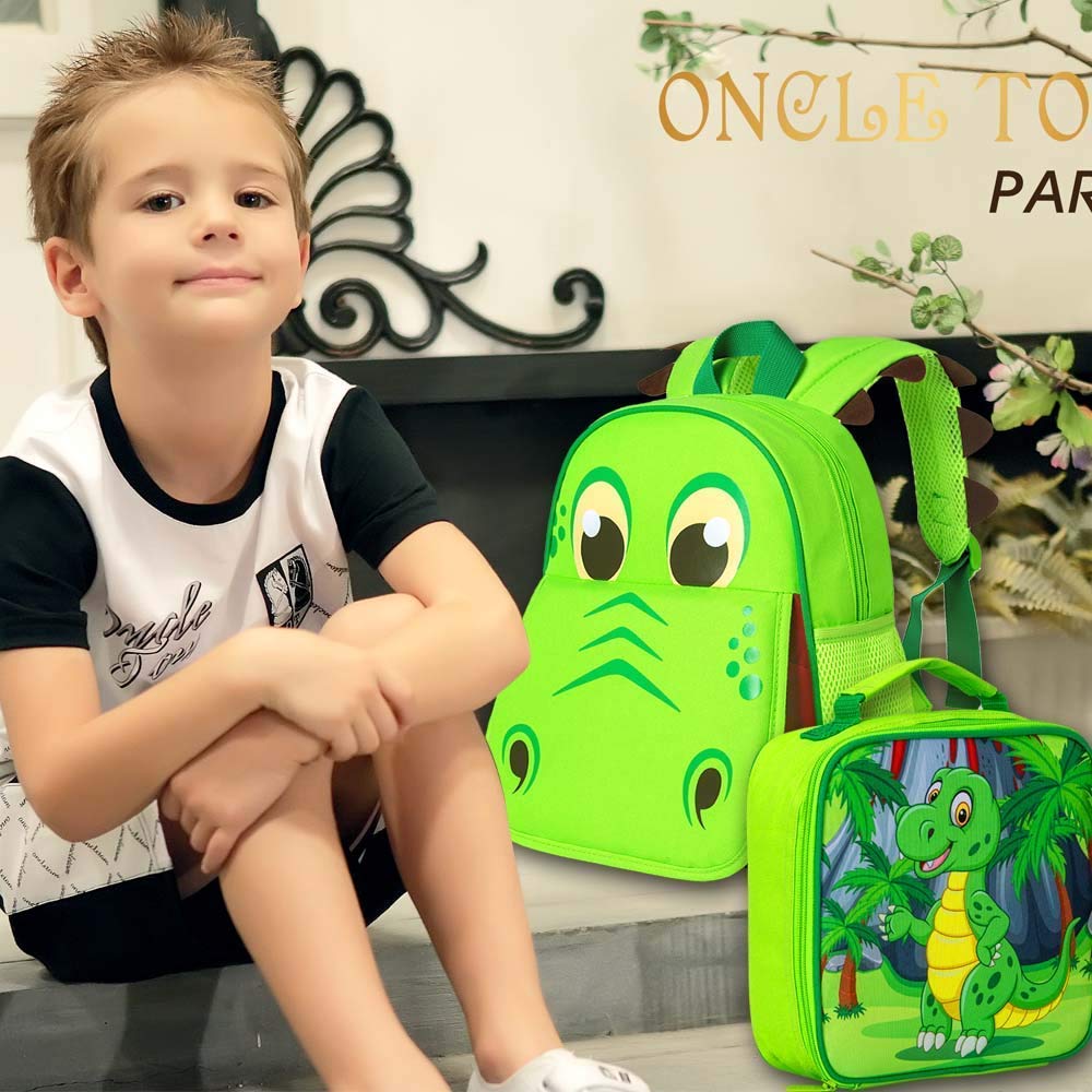 Dinosaur Backpack Boys, 12.5” Toddler Cute Preschool Bookbag Kindergarten School Bag
