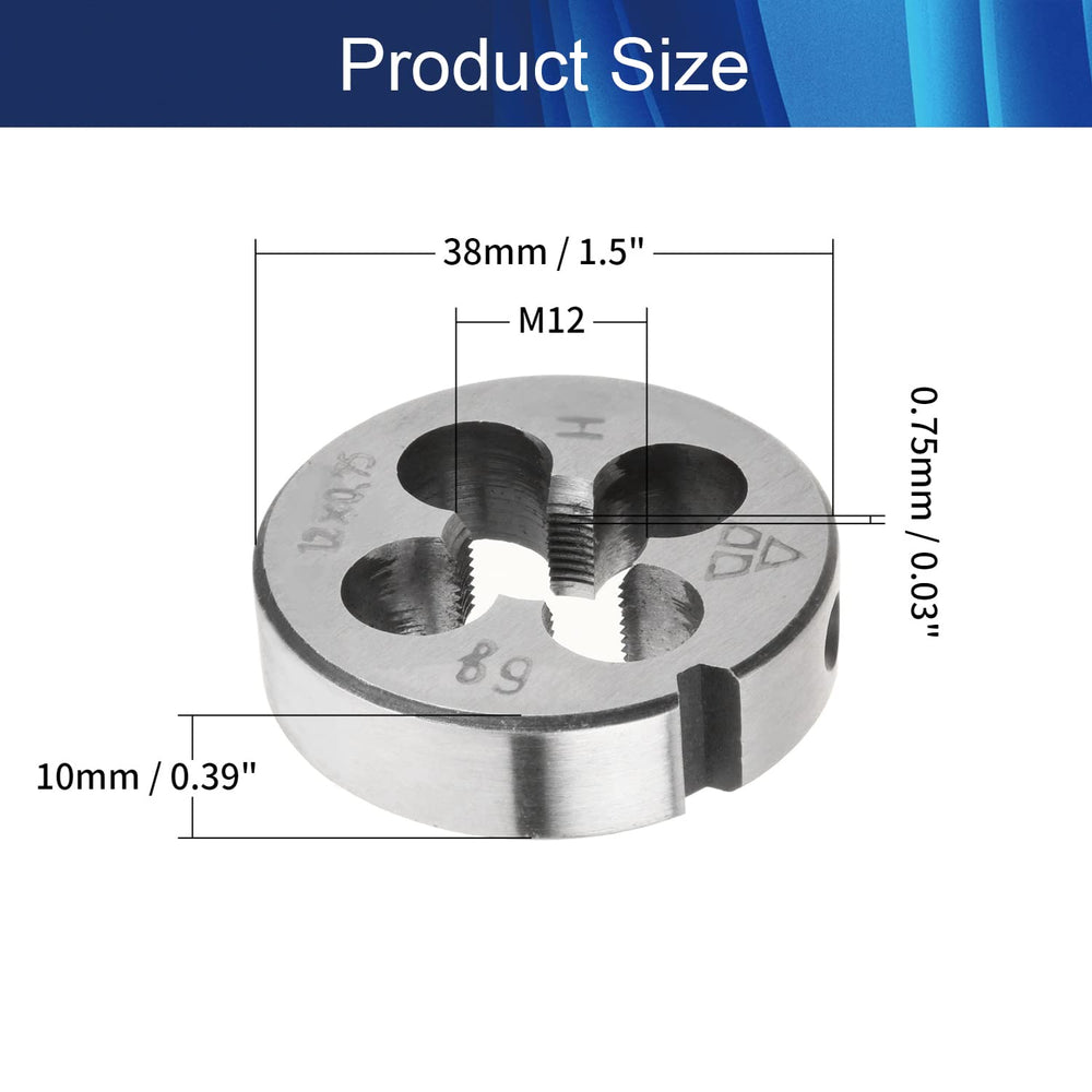 Right Hand Round Die 38mm Outer Diameter for Mold Machining, Alloy Steel, It Can Process Steel, Cast Iron, Copper and Aluminum 1Pcs