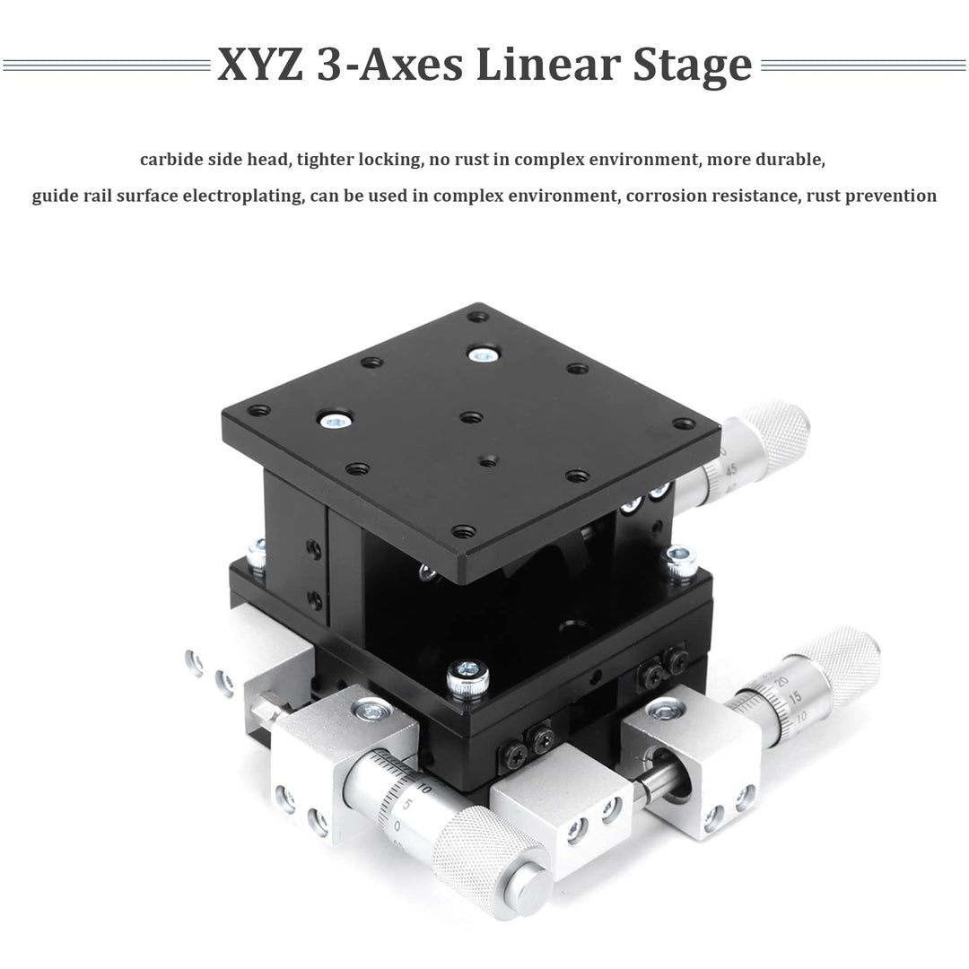 3-Axes Manual Linear Stage,60 x 60mm Trimming Tuning Sliding Table,Micrometer Linear Stage Trimming ,for Production Machinery,Testing Equipment,Optical