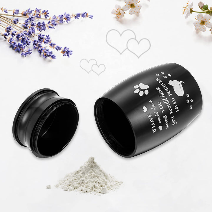 2.8 Small Cremation Urns for Pet Ashes Mini Cat Paw Keepsake Urn Aluminium Small Ashes Urns Mini Urn for Cat Ashes Holder