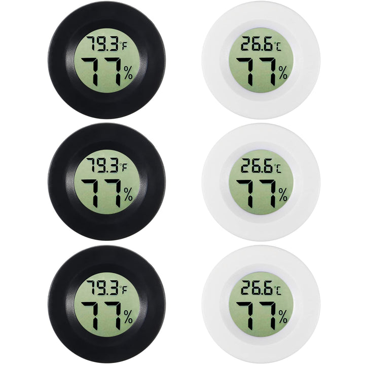 6 PCS Mini Electronic Hygrometer Thermometer Gauge,TPM-10 Digital LCD Monitor Indoor Outdoor Temperature Humidity Meter for Humidors Greenhouse Breeding Container Cellar Baby Rooms, ro