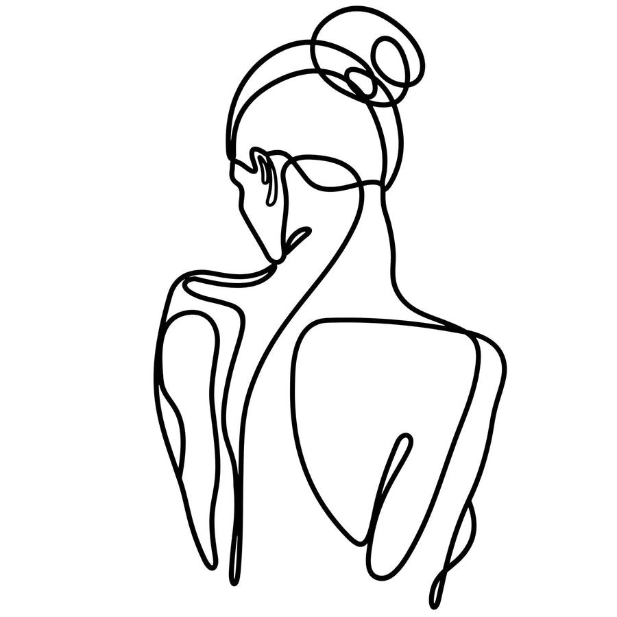 Metal Wall Art Metal Female Wall Decor Minimalist Female Body Wire Art Decor Abstract Metal Wall Art for Bedroom Bathroom Living Room Home Wall Decor, 13.8 x 11.8 Inch(Black,Cute Style)