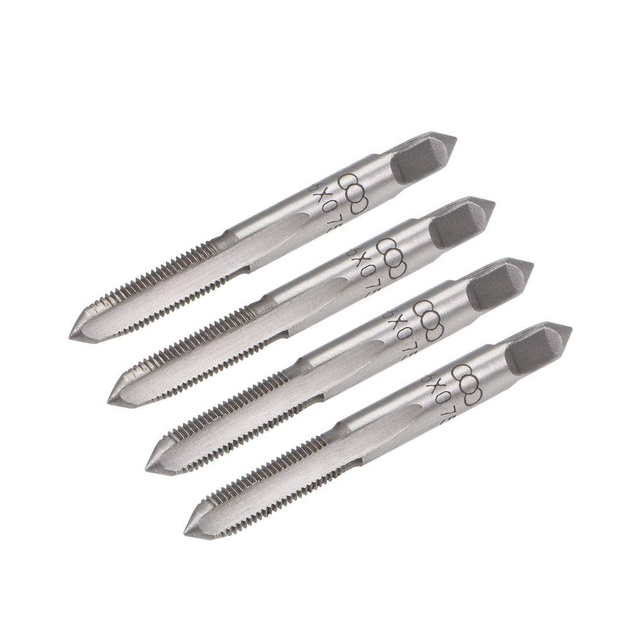 Metric Hand Tap M6 Thread 0.75 Pitch 3 Straight Flutes H2 Alloy Tool Steel Bottom & Taper Screw Tap Set Tapping Tools for Repairing 2 Pairs
