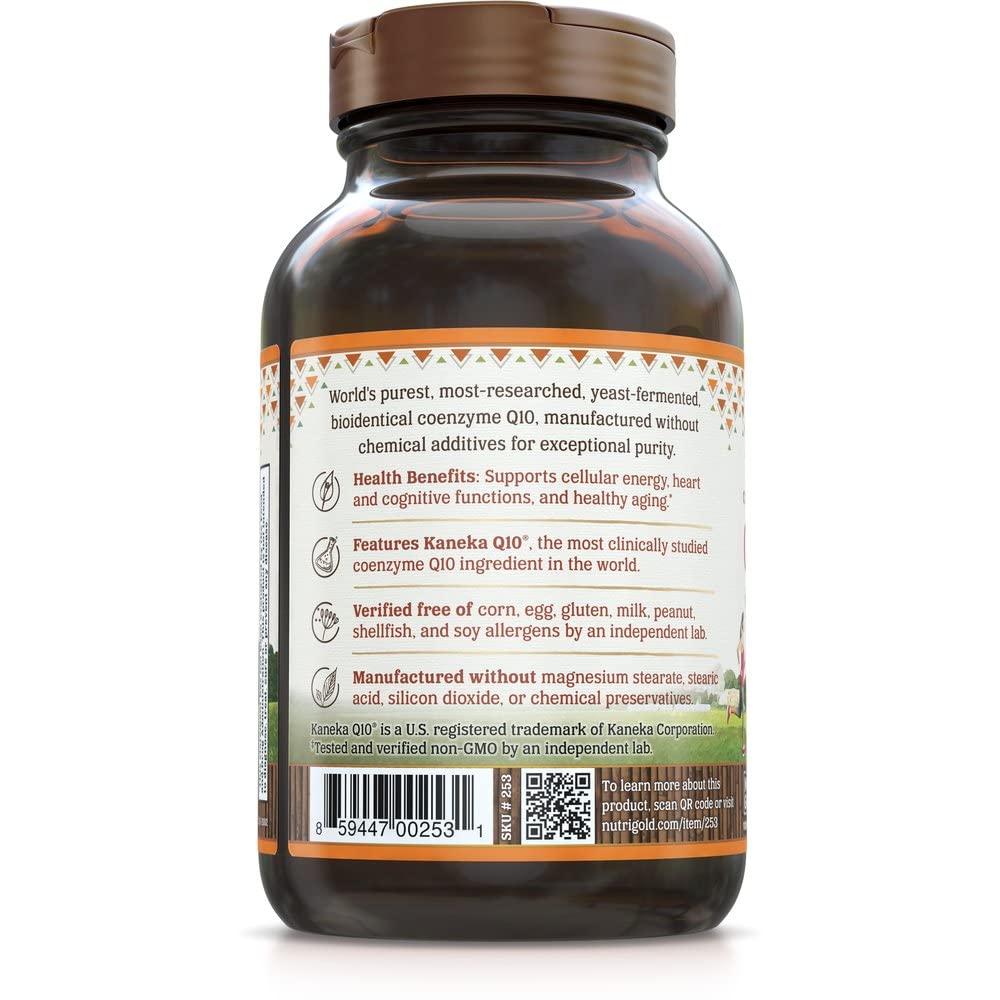 Coq10 100mg Softgels, 120Count, #1 Clinically-Proven Kanekaq10 Ubiquinone, High Absorption, Free of Soy, Made in USA