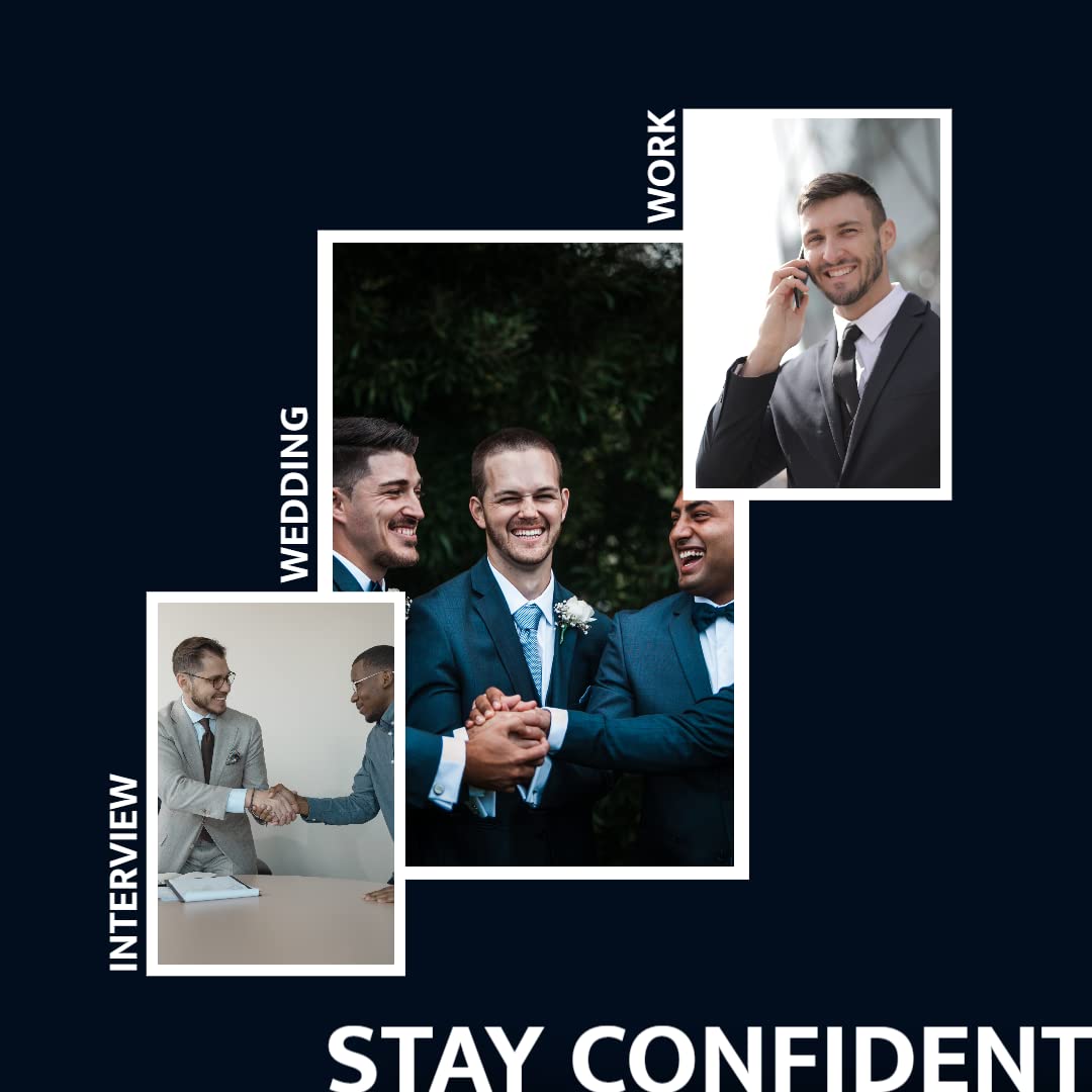 50 Collar Stays for Men&#39;s Dress Shirts - Metal Collar Stays for Men, 2 Sizes in a Divided Box (24-2.2 &amp; 26-2.5 inch stays)