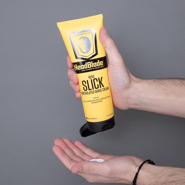 HeadBlade HeadSlick Shave Cream, Mentholated, 8 fl oz (237 ml) (Pack of 3)