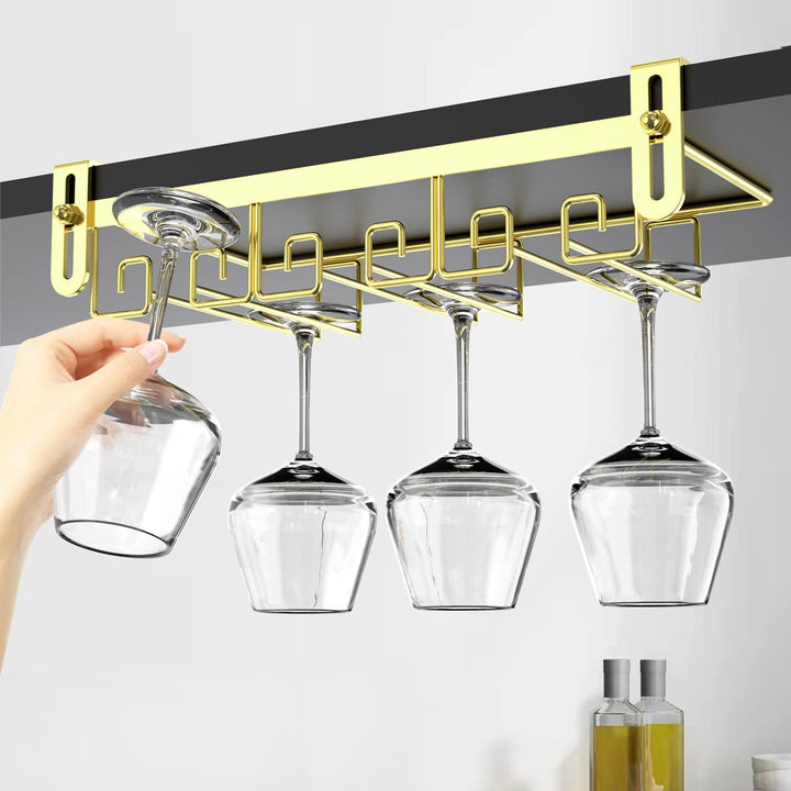 Under Cabinet Wine Glass Rack Gold, Wine Glass Holder Under Shelf, Wine Glass Racks Under Cabinet Wine Glass Hanger, Under Shelf Wine Glasses Holder Under Cabinet, Stemware Rack Under Cabinet