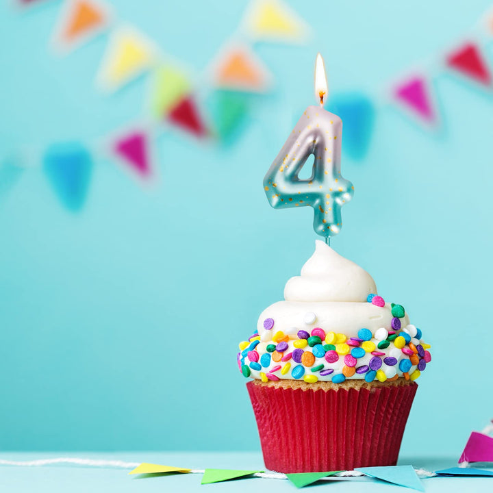 5th Pink Green Gradient Birthday Candle for Cake Number 5 Glitter Cake Topper Decorations for Kids Adults Celebration Party Supplies