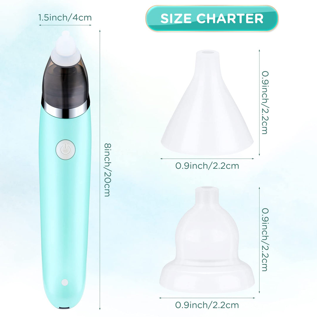 Baby Nasal Aspirator Automatic Nasal Sucker Electric Baby Nose Cleaner Nose Mucus Booger with 5 Levels of Suction Rechargeable Portable Mucus Remover for Newborn Infant Toddler Toddler (Green)