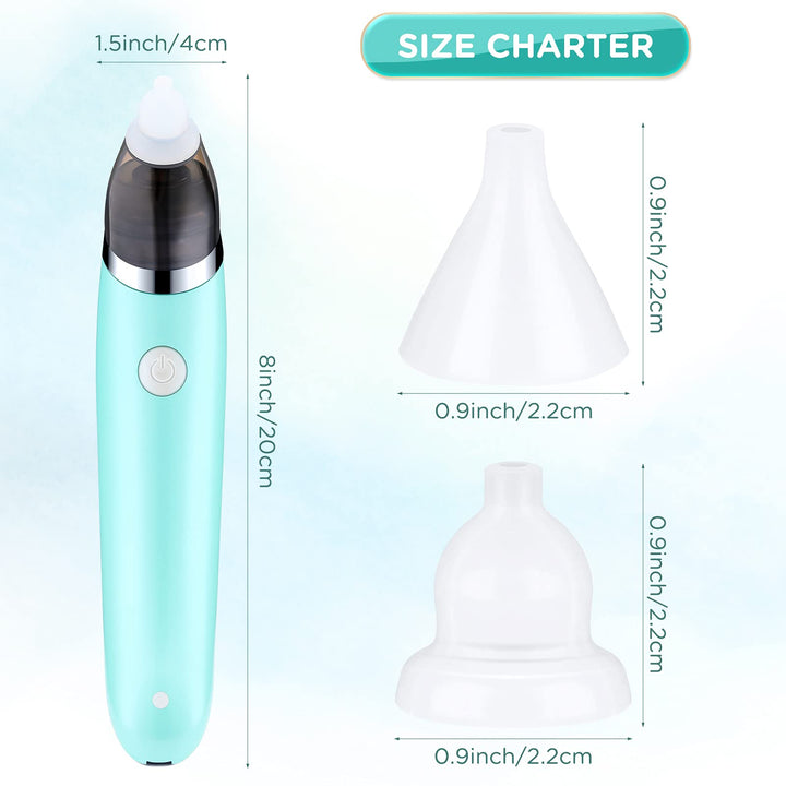 Baby Nasal Aspirator Automatic Nasal Sucker Electric Baby Nose Cleaner Nose Mucus Booger with 5 Levels of Suction Rechargeable Portable Mucus Remover for Newborn Infant Toddler Toddler (Green)