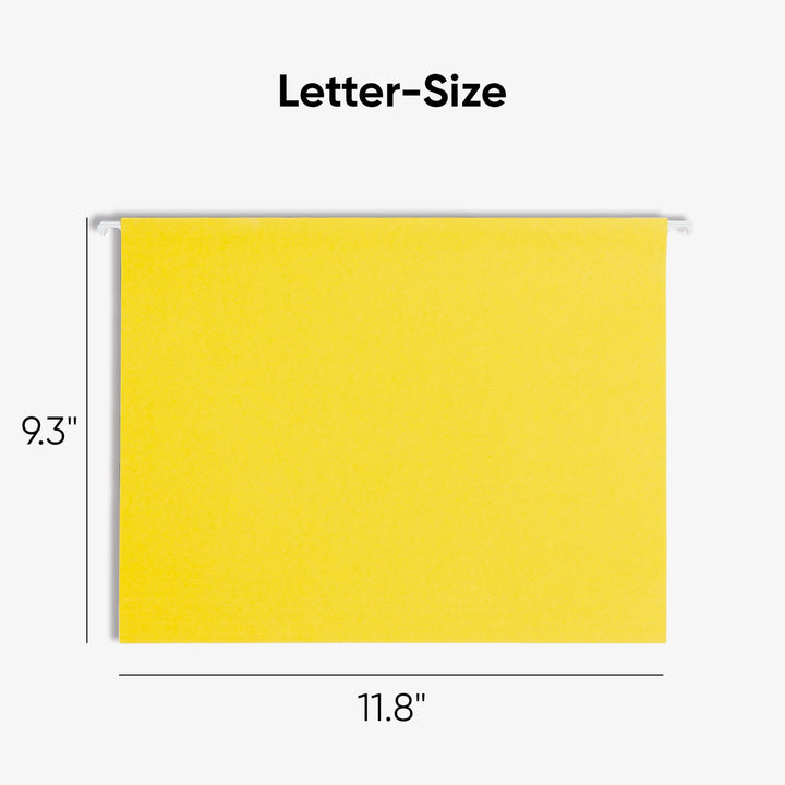 Hanging File Folders, Letter, 1/5 Cut Tab, Assorted Primary Colors, 25 Per Box (64059)