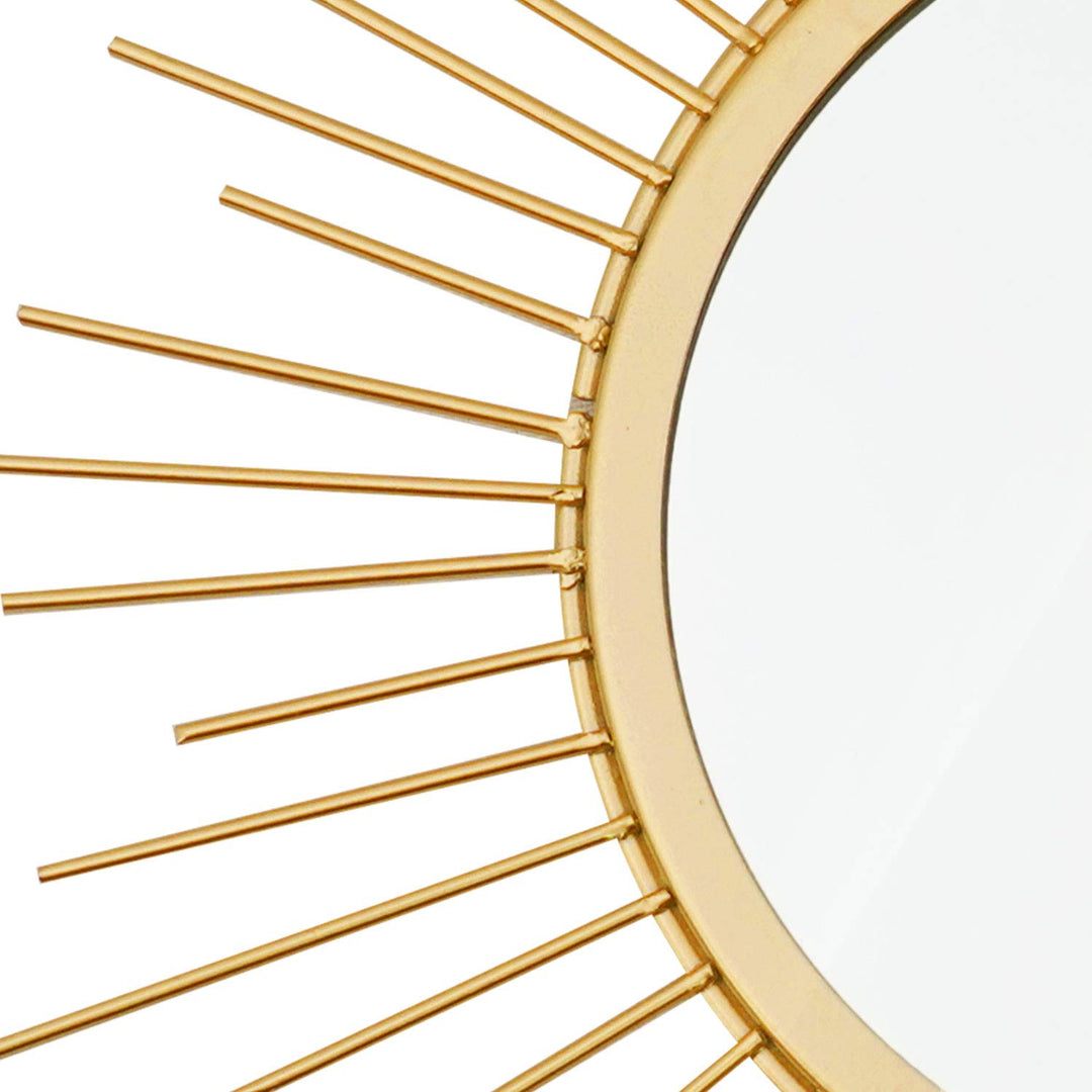 3 Pack Metal Mirrors for Wall Sunburst Wall Mirrors Home Décor Decorative Hanging Wall Art for Living Room Bedroom Entryway (Gold, Flower+Sunburst)