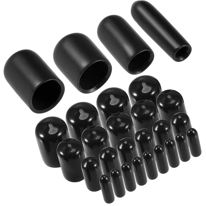 40 Pcs Rubber End Caps PVC Black Bolt Screw Thread Protector Safety Cover 3MM 6MM 9MM 12MM