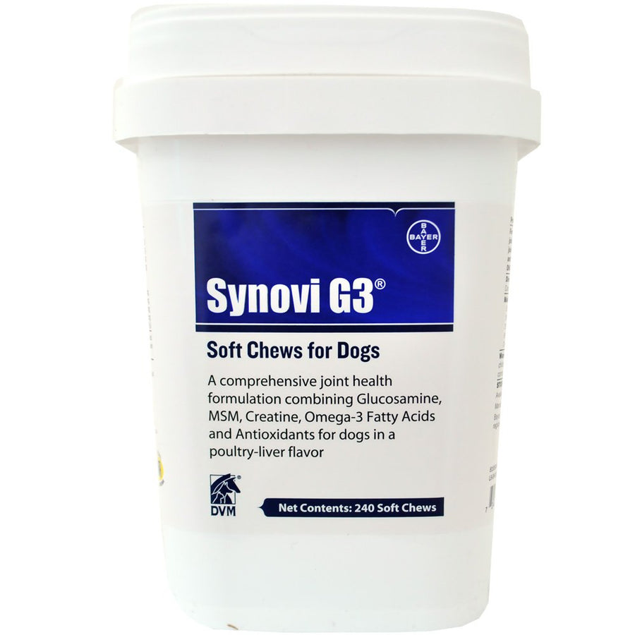 Elanco Synovi G3 Soft Chews Glucosamine Joint Supplement for Dogs, 240 count