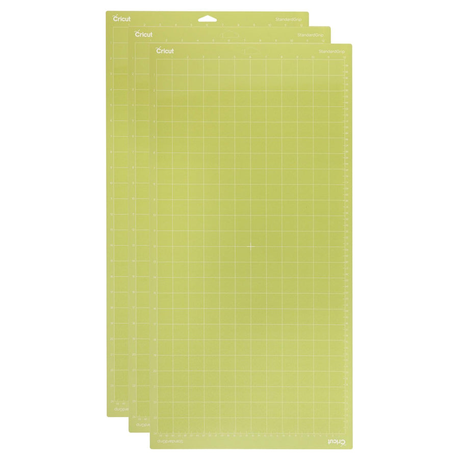 StandardGrip Machine Mats 12in x 24in, Reusable Cutting Mats for Crafts with Protective Film, Use with Cardstock, Vinyl and More, Compatible with Explore & Maker, (Green, 3 Count)