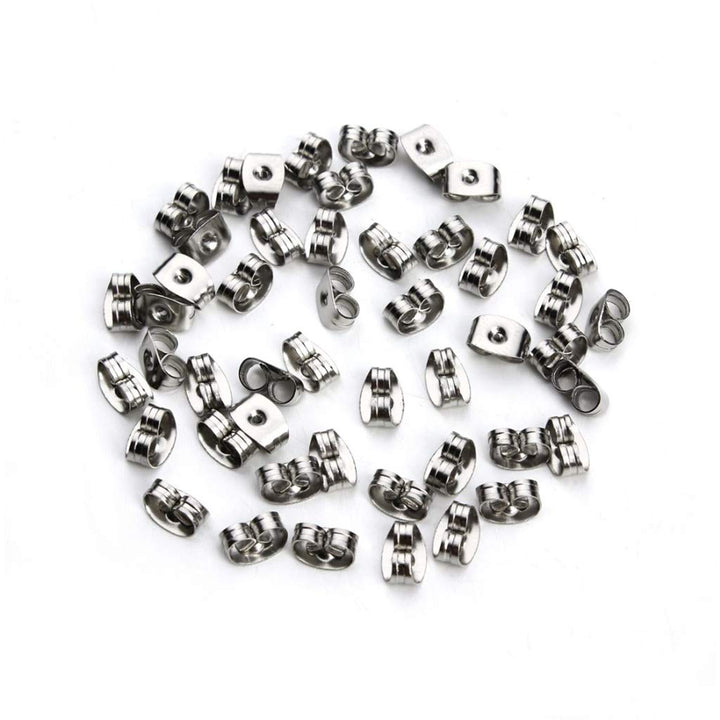 300 Pieces Stainless Steel Butterfly Earring Backs (Silver 5x3.5mm)