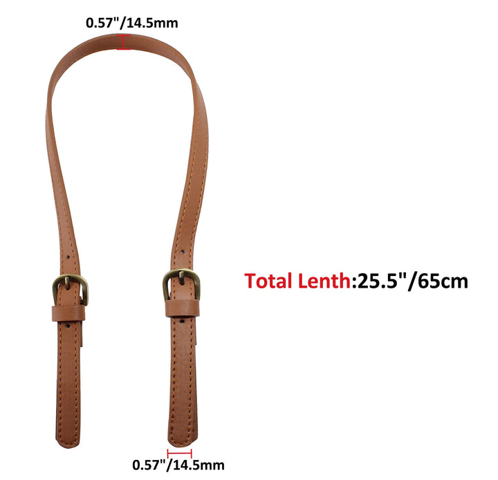 2 Pack 65cm to 71cm Adjustable Handbag Handles, Brown Leather Purse Strap Leather Shoulder Strap Purse Straps Replacement Purse Handles for Crossbody