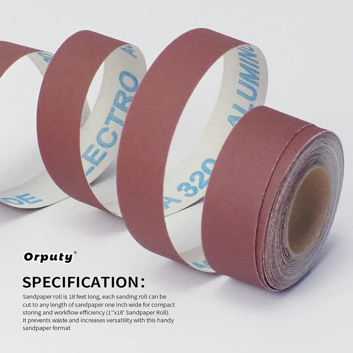 1 x 18 Foot 400 Grit Abrasive Roll Sanding Roll for Wood Turners, Furniture Repair, Woodworkers, Metal Workers and Automotive Body Renew