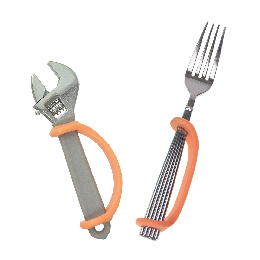 EazyHold Orange Silicone Hand Grip Aid, U Cuff, Utensil
