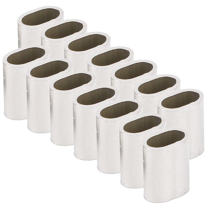 50Pcs M3 Oval Steel Sleeve, 304 Stainless Steel Wire Crimping Loop, for Crimping on the Wire Rope, with 3.2mm Inner Width, M