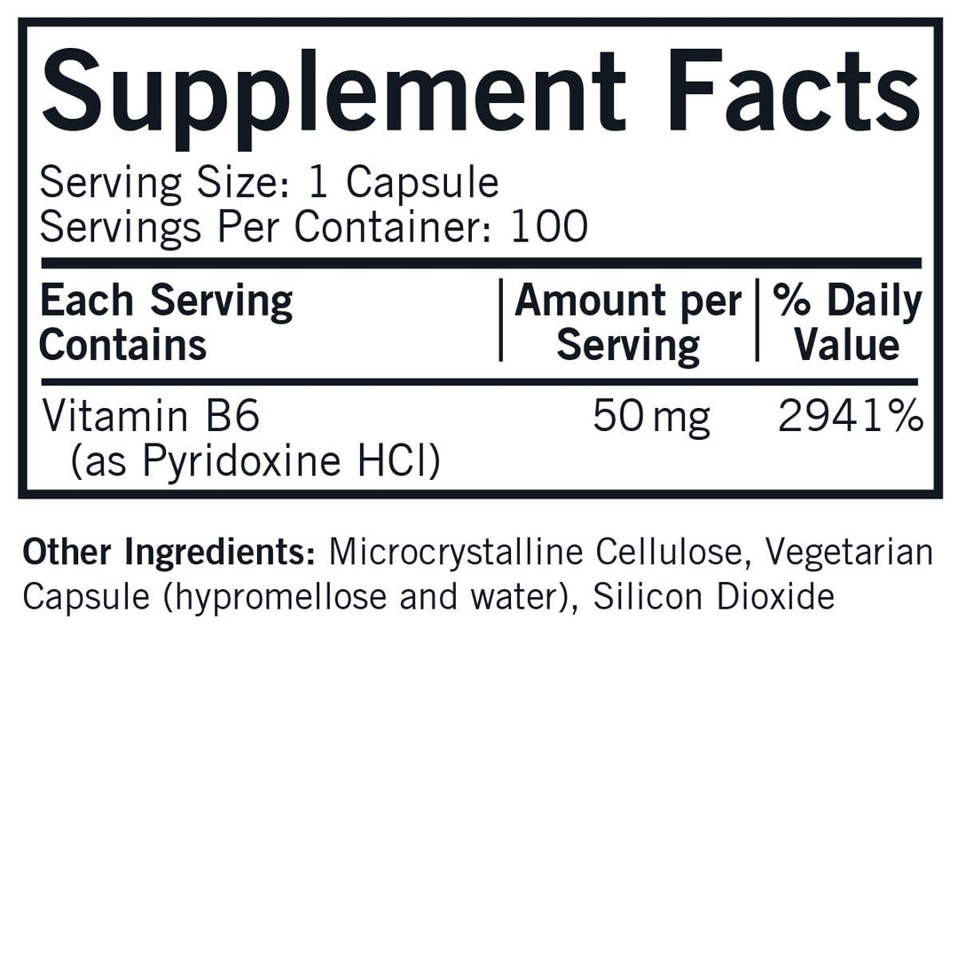 Kirkman Vitamin B-6 50 mg - Hypoallergenic - 100 Vegeta