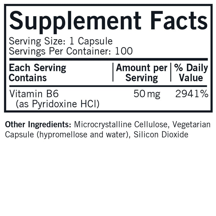 Kirkman Vitamin B-6 50 mg - Hypoallergenic - 100 Vegeta