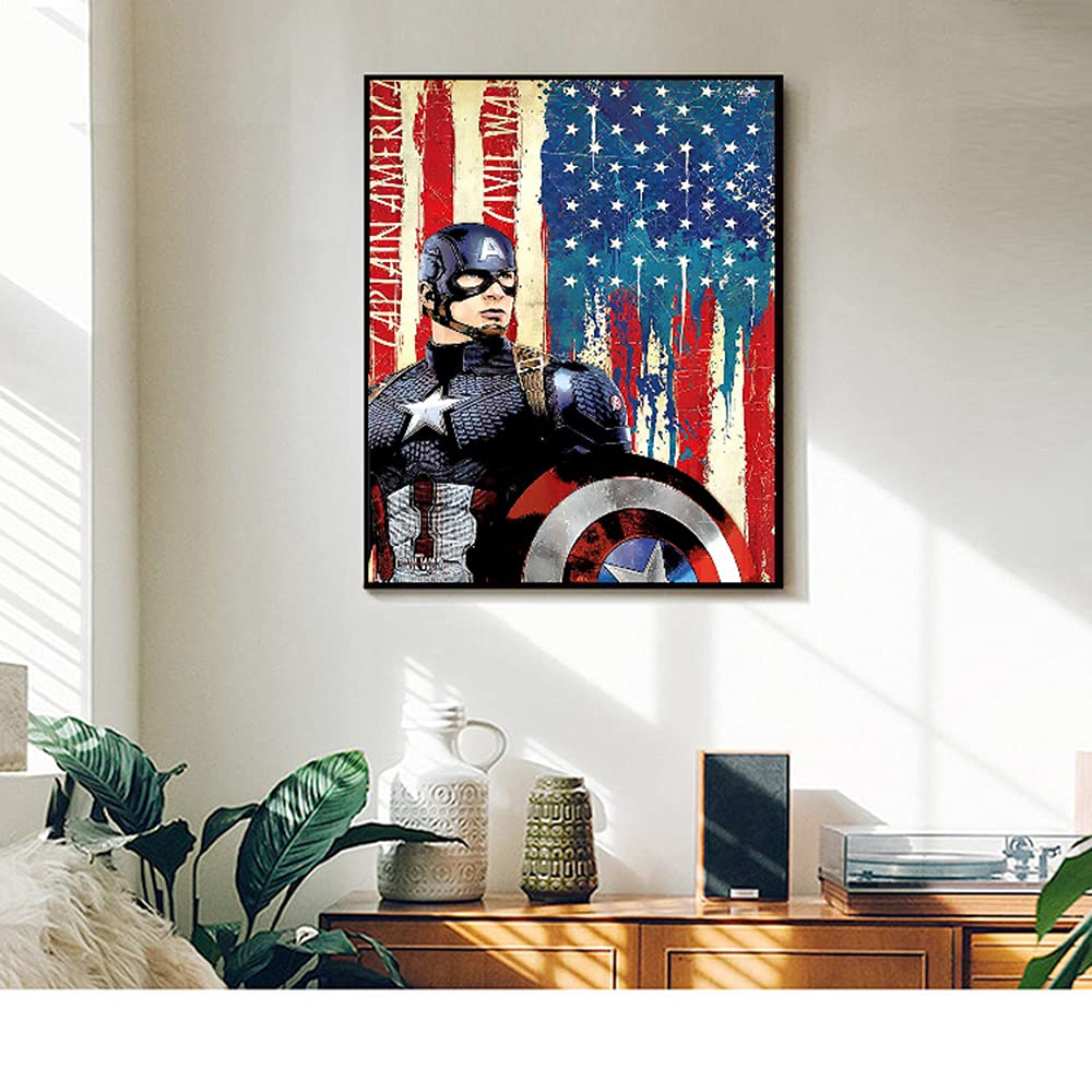 SaxSauly DIY 5D Diamond Painting Superhero and Flag by 