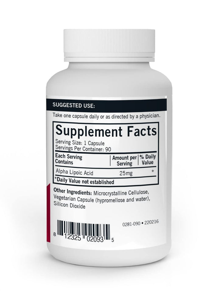 Kirkman - Alpha Lipoic Acid 25 mg - 90 Capsules - Poten