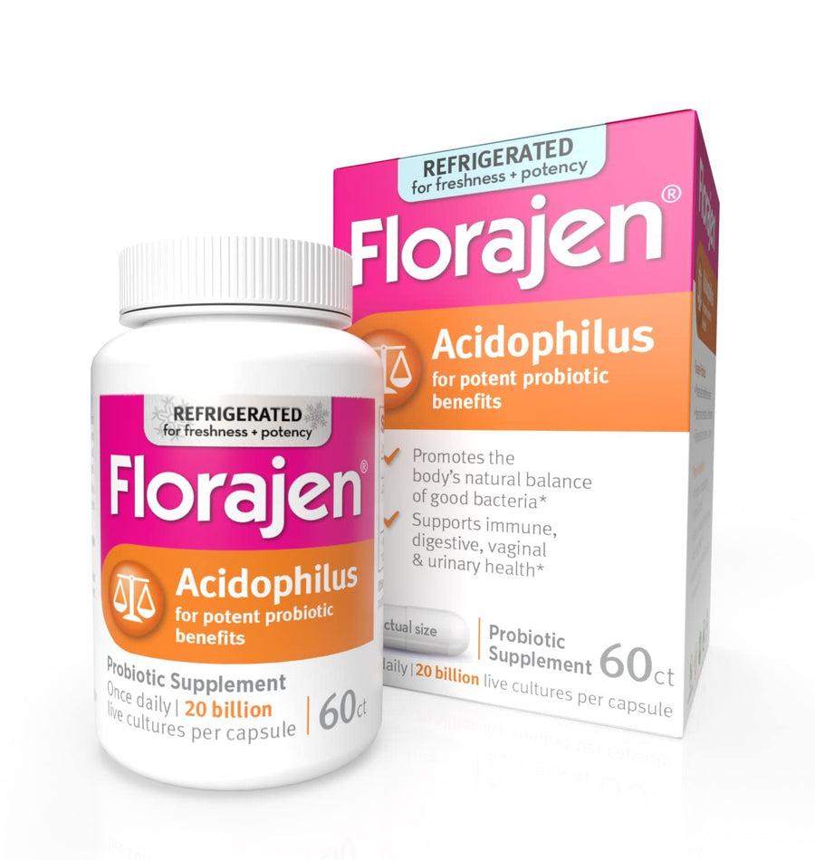 Acidophilus Probiotics, Gut Health, Vaginal Health, and Immune Support Supplement, Constipation and Bloating Relief for Adults, 60 Capsules (Refrigerated)