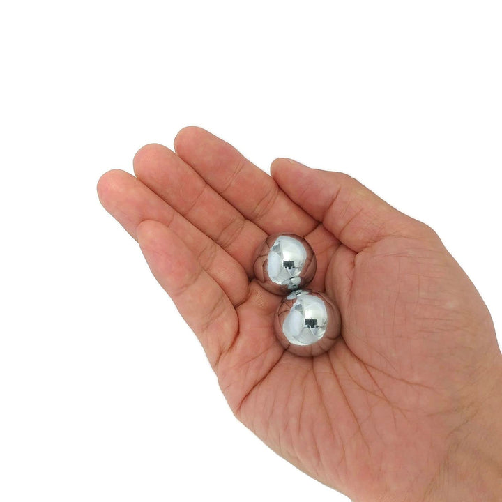 1 Inch Chrome Chiming Pocket Sized Baoding Balls for Hand Therapy, Anxiety, and Stress Relief