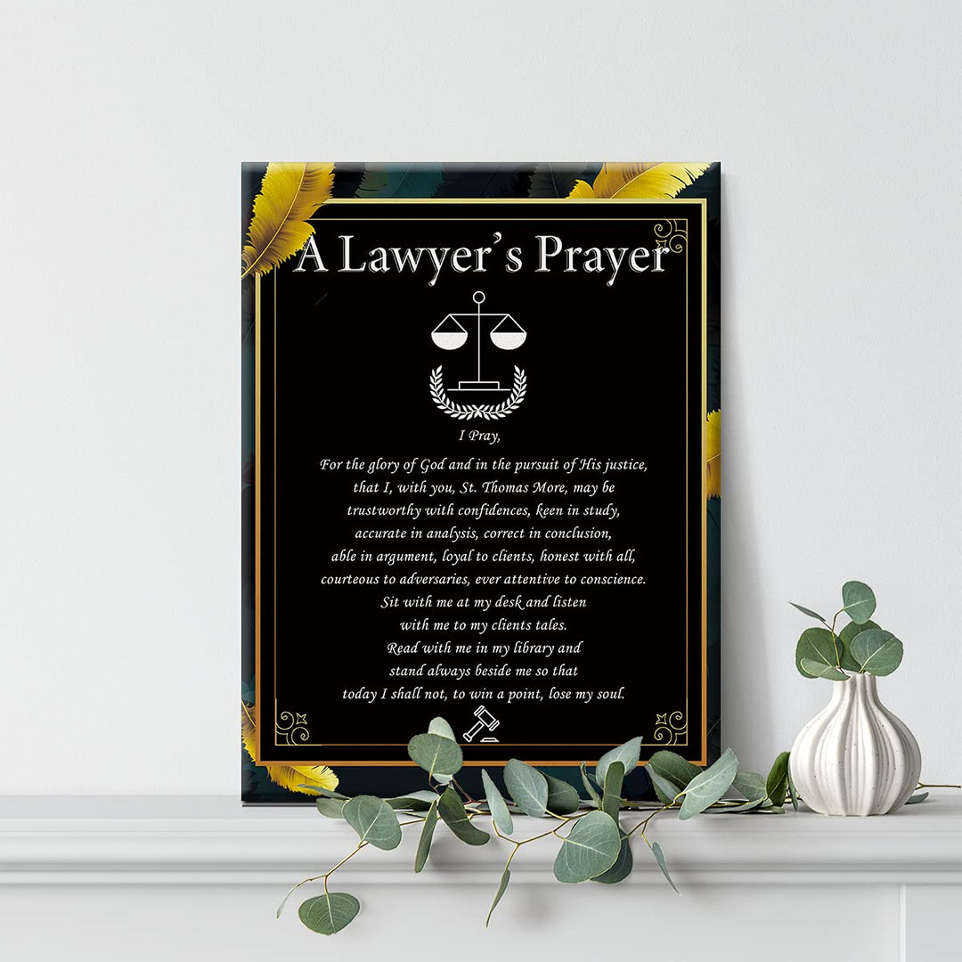 Inspirational Wall Art a Lawyer&#39;s Prayer Canvas Painting Prints for Home Wall Decor Framed Artwork Lawyer Graduation Law Student Gifts(12x15 Inch)