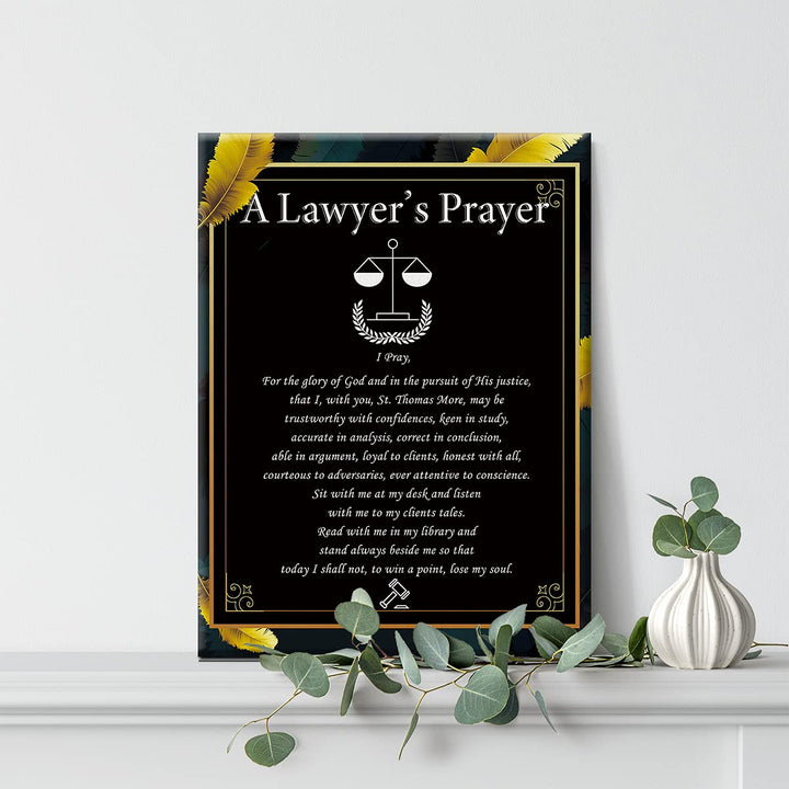 Inspirational Wall Art a Lawyer&#39;s Prayer Canvas Painting Prints for Home Wall Decor Framed Artwork Lawyer Graduation Law Student Gifts(12x15 Inch)
