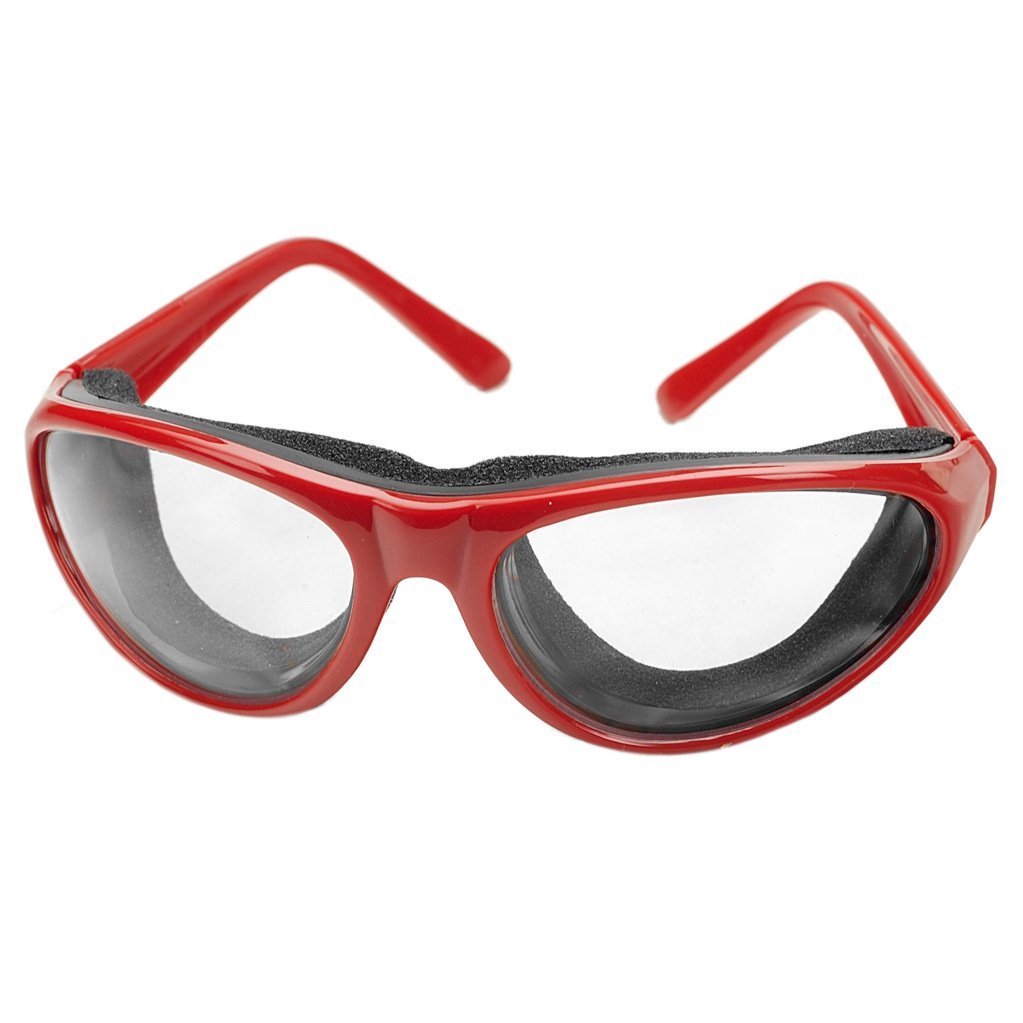 Onion Goggles, Fog Free Lenses, Safely Prepare Food Without Tears, One Size, Red