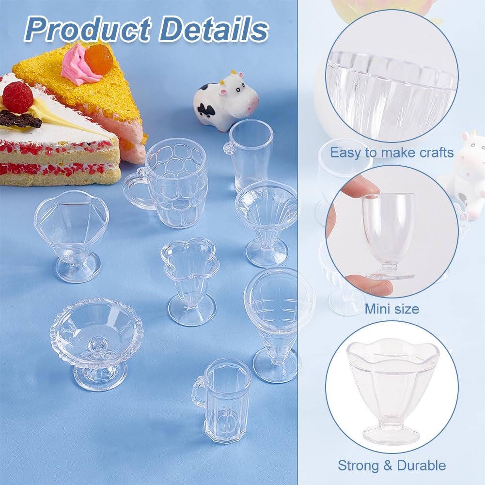OLYCRAFT 24PCS Mini Cups Keychain Kit Epoxy Resin Casti