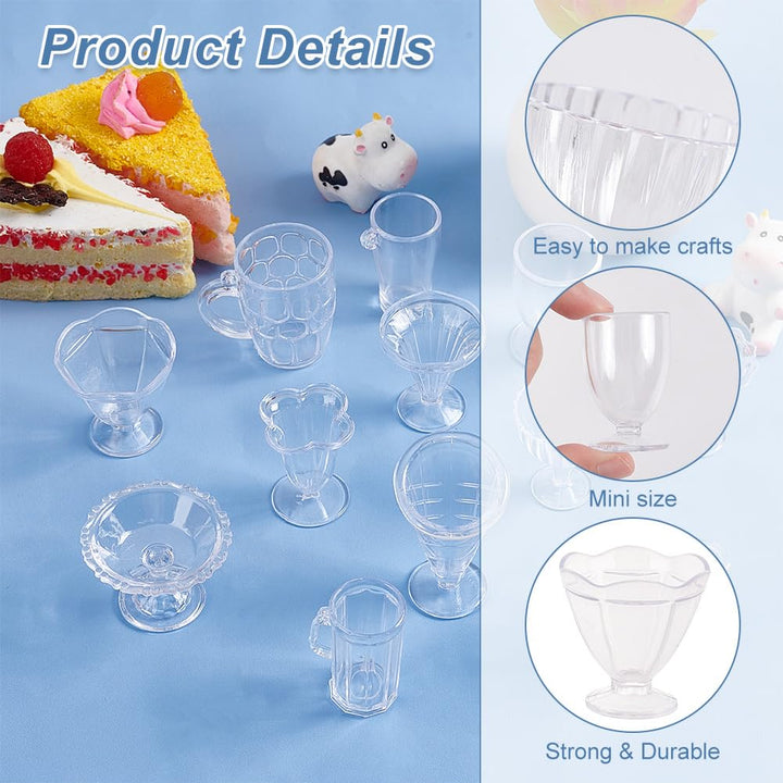 OLYCRAFT 24PCS Mini Cups Keychain Kit Epoxy Resin Casti