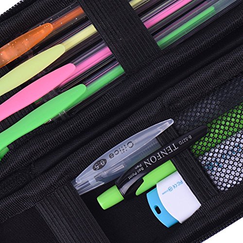 Black Pencil Case EVA Hard Shell Pen Case Holder for Executive Fountain and Stylus Touch Pen