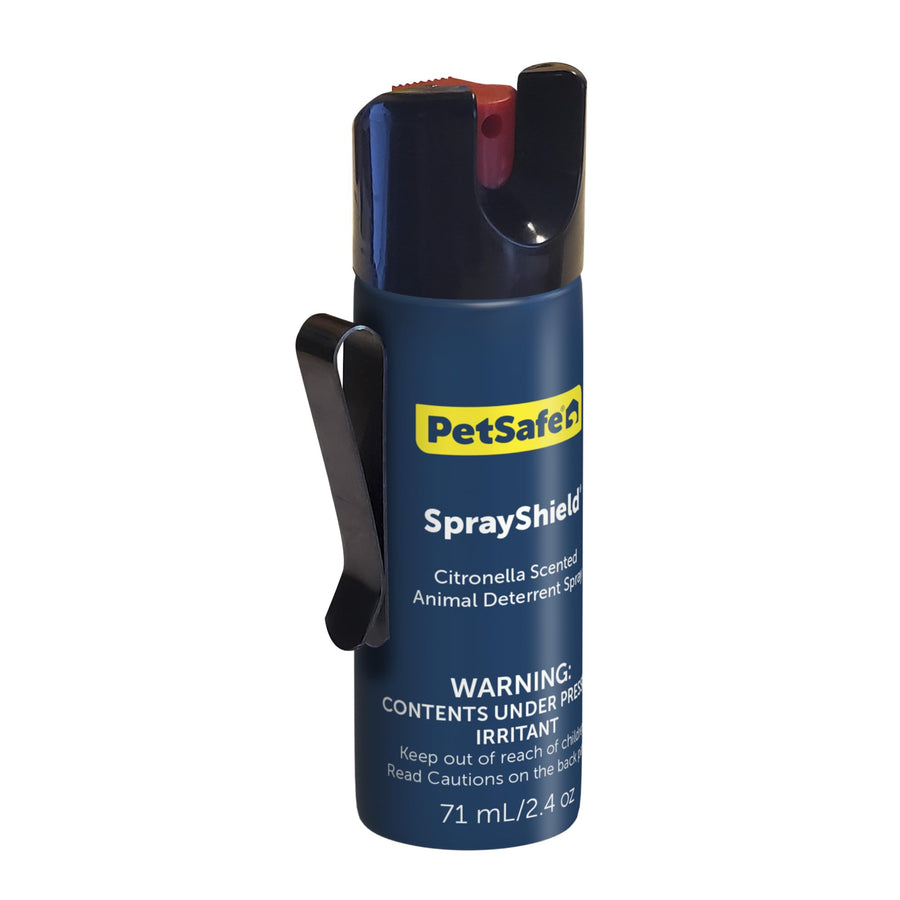 SprayShield Animal Deterrent Spray (2.4 Oz / 71 ML) Dog Spray Self Defense Compact Design for Portability, Belt Clip for Easy Carry, Releases Surprising Burst, Citronella