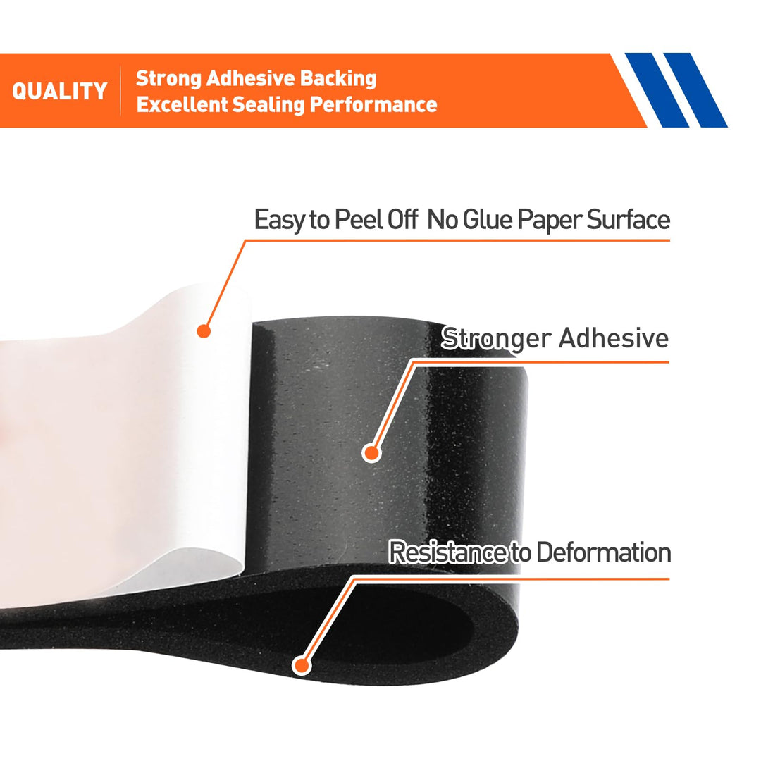 MAGZO Weather Stripping Door Seal, 1/2 Inch Wide X 1/2 