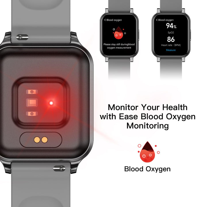 Smart Watch 41mm, Full Touchscreen Smartwatch, Fitness Tracker with Heart Rate Monitor &amp; SpO2, IP68 Waterproof Pedometer Watch for Women Men Compatible with iOS &amp; Android Phones