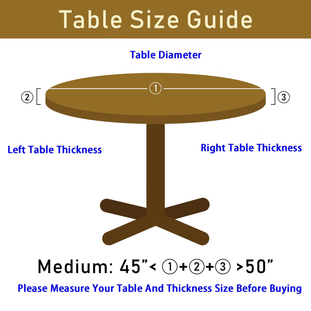 Tropical Palm Leaves Round Tablecloth Elastic Fitted Table Cover Washable Elastic Edge Tablecloths for Kitchen Dining Party Fitted Table 45-50 inch