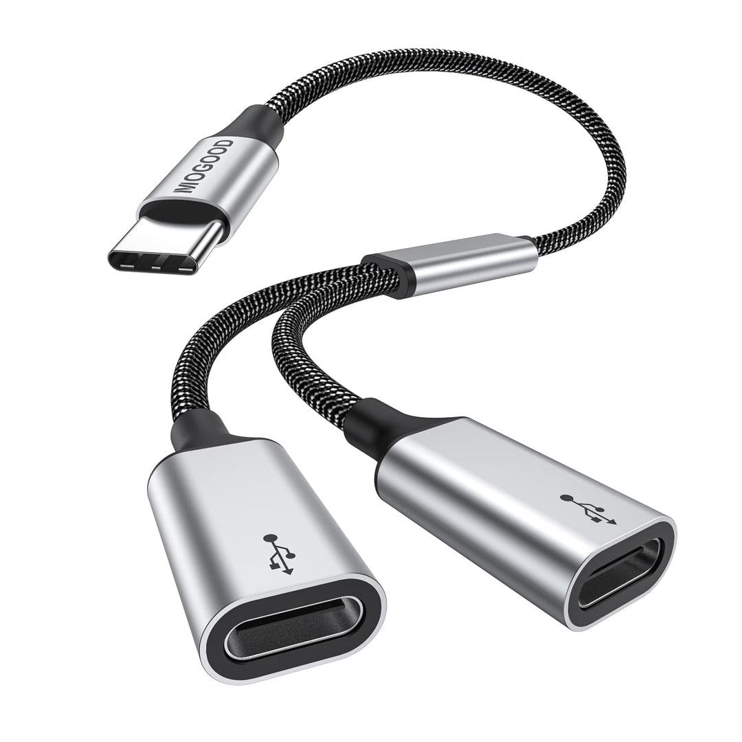 USB C to Dual USB C Female Adapter, 2 Ports, Not for Monitor and Charging, Incredibly Durable, Super Fit, 5V/0.9A Power Output